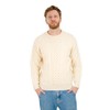 SAOL 100% Merino Wool Men's Irish Traditional Aran Crew Neck