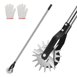 BlumWay 67 Inch Rotary Wheel Edge Trimmer, Rotary Shears, Manual Sidewalk Edgers, Length 23.6" to 67", Heavy Duty Stainless Steel Handle with Sharp Blades/Gloves
