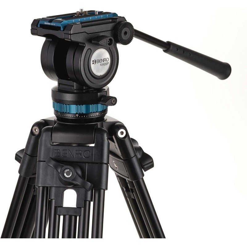 Benro KH26PC Video Tripod with Head, 15lb Payload, Continuous Pan