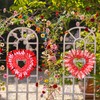 6 Sets Wedding Heart Wreaths-Wire Heart Wreath with Ribbon and