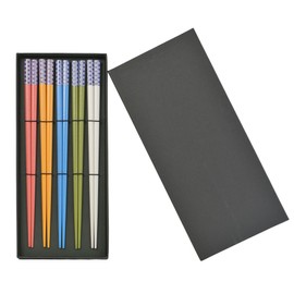 aoba Chopsticks Gift Set Dishwasher Safe, Natural Wood Yamato color 5 Pairs Set
