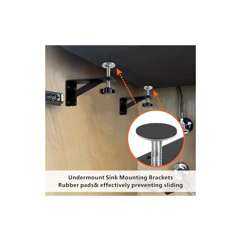 4 Pcs Undermount Sink Brackets, Undermount Sink Support, Undermount Sink