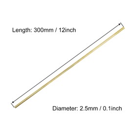 VictorsHome 2.5mm x 300mm Brass Rods, Round Solid Shaft Lathe Bar for DIY Crafts RC Aircraft Model Car 10pcs