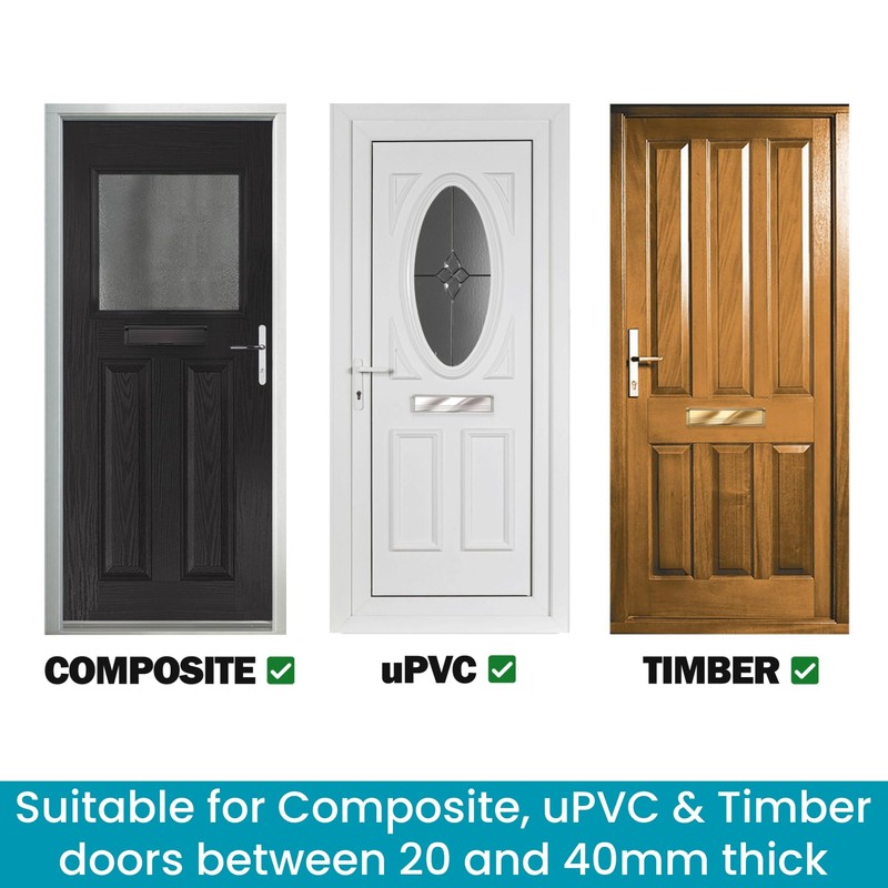 Keypak 12 inch (30.6cm) Door Letterbox - Fits 20-40mm Doors,