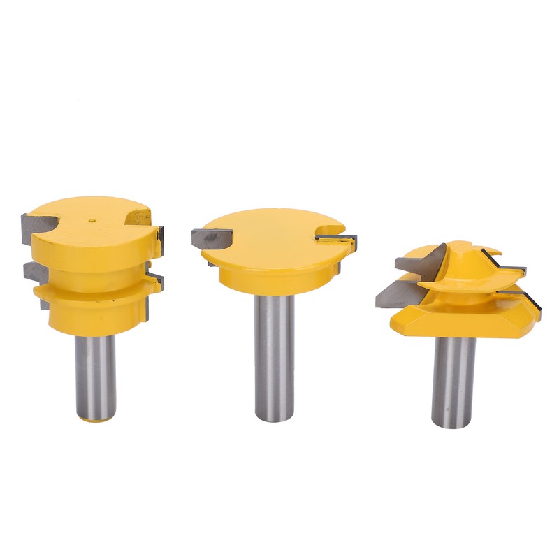 3Pcs Rail and Stile Router Bit Hardened Steel 1/2in Straight