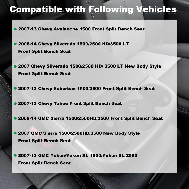 NHILES Center Console Lid Kit with Latch Replacement Compatible with