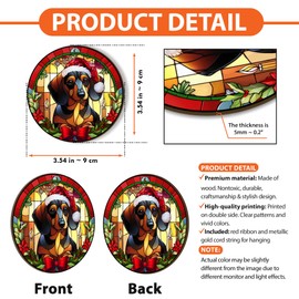 CEZII Dog Christmas Ornaments 2024, Dachshund Ornament for Xmas Tree Decoration, Dog Gift for Pet Dog Lovers, Dog First Christmas Ornament, Pet Puppy Ornament, Dachshund Gifts for Dog Owners