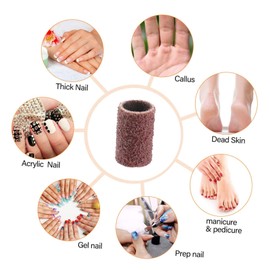 Healeved 300pcs Nail Drill Sanding Bands Set Grits 80# 120# 180# Essential Manicure Tool for Professional and Home Use Includes Grinding Polisher Sleeves