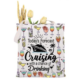 KUIYAI Cruise Gift Family Cruise Gift Vocation Gift Today’s Forecast Cruising With A Chance Of Drinking Tote (forecast cruisingUK)