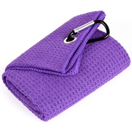 Mile High Life Golf Towel | Tri-fold Waffle Towels | Premium Microfiber Fabric | wiith Heavy Duty Carabiner Clip