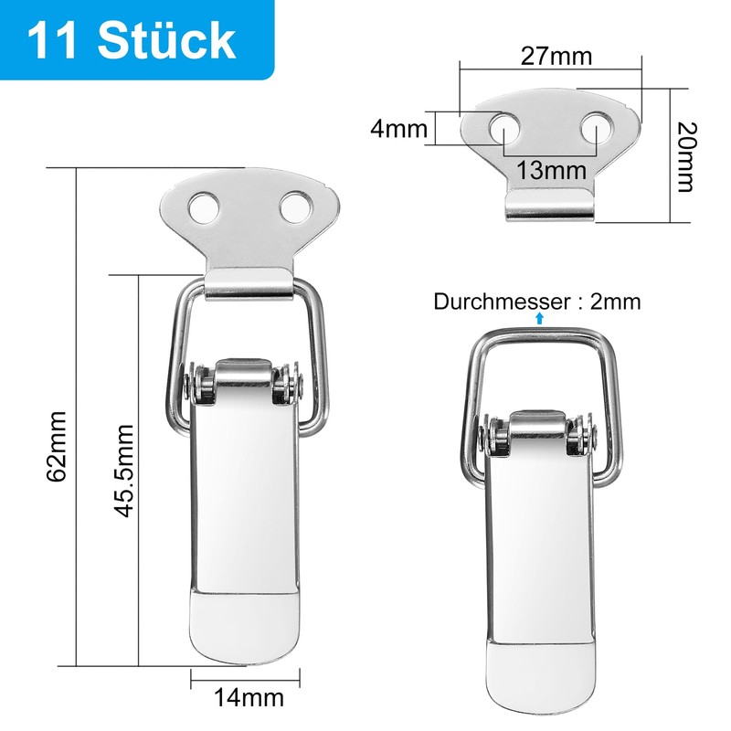 11 Pcs Spring Loaded Toggle Latches, Stainless Steel Toggle Latches