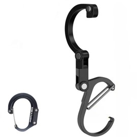 M Size Multi-functional Carabiner Hook Load 48.5 lbs (22 kg) 1 Piece Outdoor Luggage Hanging Bag Hanging (Black)