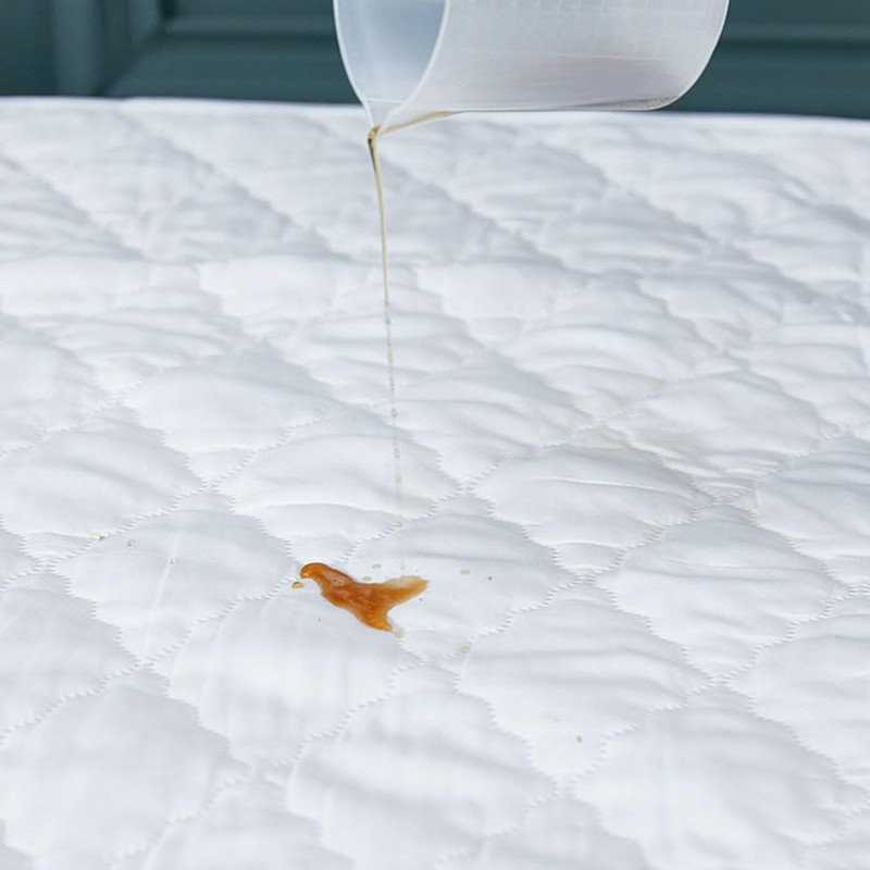 NUZAMAS Waterproof Solid Color Super Single Quilted Embossed Mattress Protector