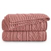 Aormenzy Dusty Pink Cable Knit Throw Blanket Oversized, 60" x