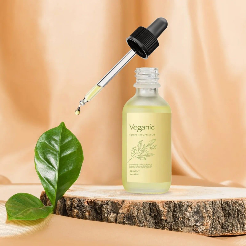 Aceite Vegano Natural Para El Crecimiento Del Cabello