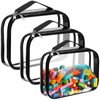 Sanwuta 3 Packs Toy Storage Bags with Zipper, Clear PVC