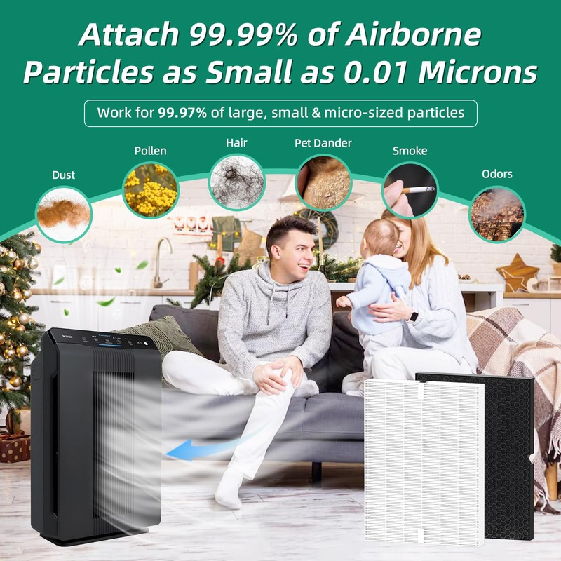 2 Sets 116130 Filter H Replacement for Winix 5500-2 Air