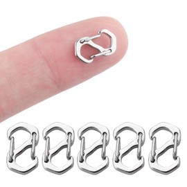 5PCS Double Opening Lobster Clasp - Necklace Shortener Bracelet Clasps and Closures, Stainless Steel Clasps for Jewelry Making, Chain Shortener for Necklace Clip Bracelet Connector (Silver)