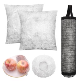 200 PCS Bowl Covers for Bread Proofing, Anglecai Plastic Bowl Covers for Food Elastic Bowl Covers Reusable Fresh Keeping Bags for Bread Sourdough Covers with 1 PCS Plastic Bag Holder