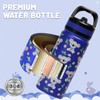 pluseight Kids Insulated Water Bottle with Straw Lid, 600ml BPA-FREE