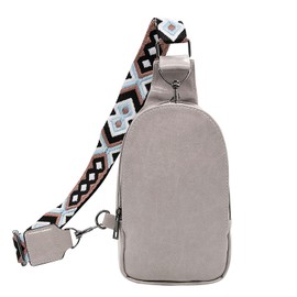 Long Keeper Sling Bag Brusttasche PU Leder Crossbody Rucksack Damen Klein Sling Schulter Rucksäcke Reise Schultertasche Umhängetasch für Damen Herren