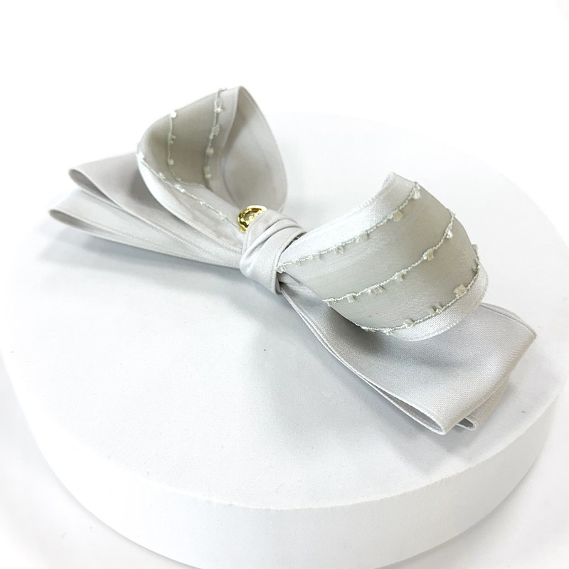 (4 types) Burnaby unbalanced lace feminine hairpin light gray /