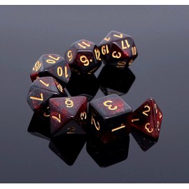 DND Dice Set 7Pcs Red Mix Black Nebula Dice for Dungeon and Dragons D&D RPG Role Playing Games Polyhedral Dice
