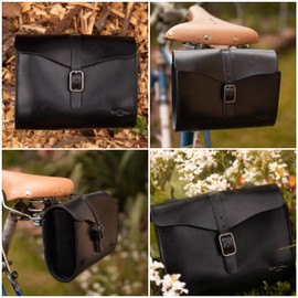 Gusti Saddle Bag Leather - Marianne V. Handlebar Bag Bike Bag Bicycle Accessories Saddle Bag Black