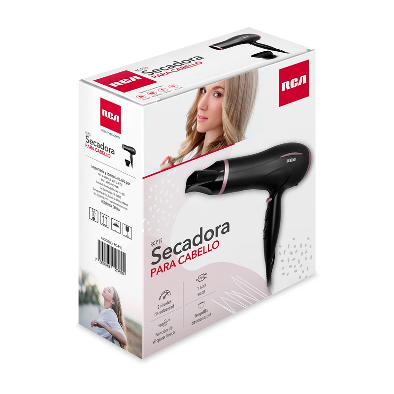 RCA Secadora de Cabello con Boquilla Desmontable RC-P15