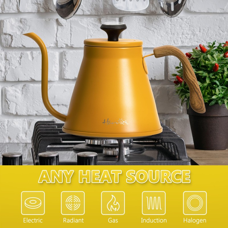 Harriet Gooseneck Kettle with Thermometer for Pour Over Coffee and