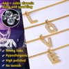FindChic Gold Letter Necklaces for Men Women CZ Bling Initial