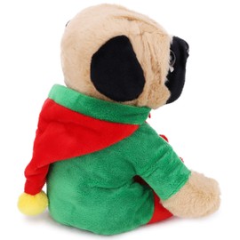 Toyland® 23cm Cuddly Pug Soft Toy - Novelty Christmas Plush - Suitable For all ages