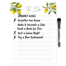 Dry Erase to Do List Vinyl Whiteboard Sticker Decal by Glassboard Studio | Removable & Reusable | Magnetic Fine-Tip Marker Included (9 x 12 inches, Lemon Fresh)