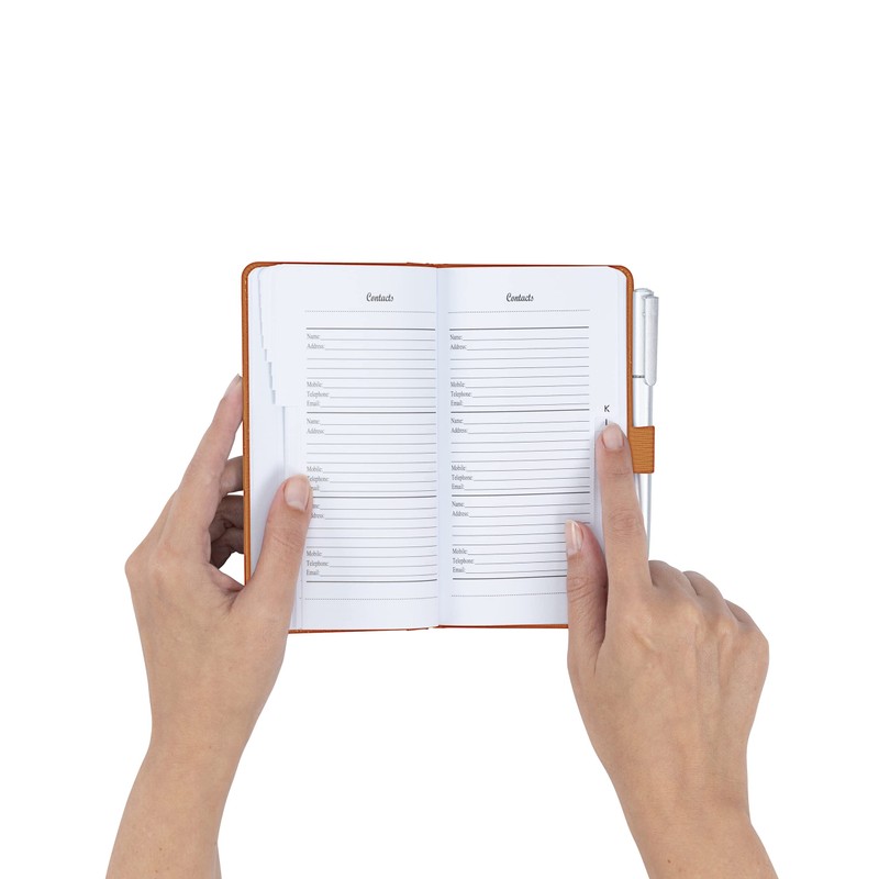 Address Book A-Z Grey Index Hard Back Cover Slim Address