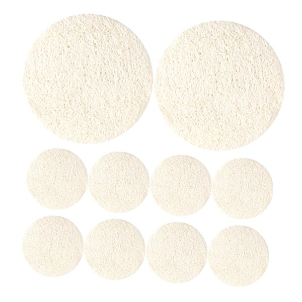 OATIPHO 10pcs Natural Loofah Facial Scrubber Pads for Deep Cleansing