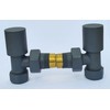 Manissa Anthracite Angled Towel Rail/Radiator valves Valves 1/2" /15mm