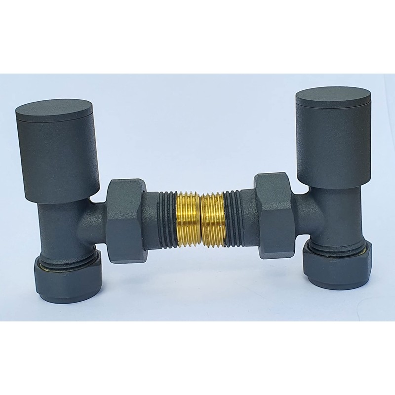 Manissa Anthracite Angled Towel Rail/Radiator valves Valves 1/2" /15mm