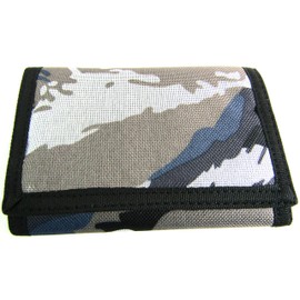 Mens Boys Camouflage New Canvas Wallet Coin Pouch Credit Card Holder Army (BLUE/GREY/BLK/WHITE)