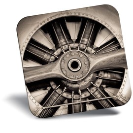 Destination Vinyl ltd Fridge Magnet - Vintage Aircraft Engine & Propeller Plane for Office, Cabinet and Whiteboard, Magnetic Stickers, 46395