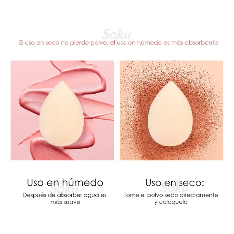 Soku Base Para Esponja Maquillaje Puff Cosmetico Humedo Seco