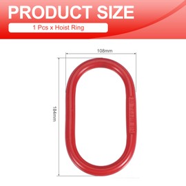 PATIKIL Oblong Master Link, Slip Hooks Hoist Ring, 6614 lbs Capacity, Grade 80 Alloy Steel Tow Master Ring Sling Ring for Lifting and Rigging, Red(3T)