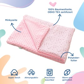 SUPERBE BEBE Baby and Children's Blanket Made of Soft Oeko-Tex Cotton – 75 x 100 cm Baby Blanket for Children in 10 Colours – Cuddly Blanket Gift for Girls or Boys Reversible, Soft and Breathable