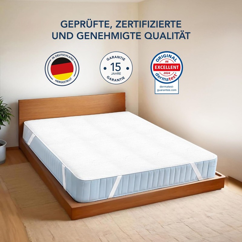 Dreamzie - Molton Mattress Protector 100 x 200 cm 100%