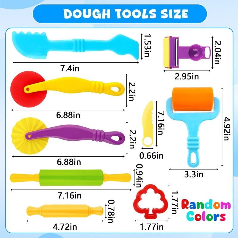 Oun Nana Dough Tools Set for Kids 20 PCS Dough