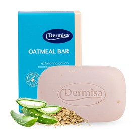 Dermisa Exfoliating Oatmeal Bar | Helps to Gently Cleanse and Exfoliate Dry Skin | Contains Oatmeal + Aloe Vera | NO PARABENS, NO SULFATES | 3 OZ | Pack of 1