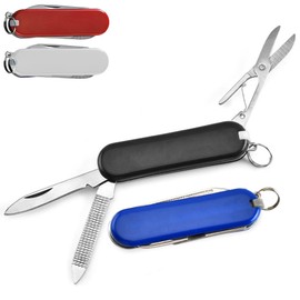 Holden USA Mini Keychain Pocket Multi Tool 5-in-1, Blue + Black Folding Blade with Scissors, File, Tweezers, Toothpick & Key Ring, Compact 2.3”, 0.7 oz