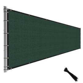 TANG Fence Privacy Screen Green 4 Feet x 50 Feet Outdoor Shade Cloth with Grommets, 150 GSM Temporary Fence Cover with Zipties Mesh Netting Fences Blockage for Backyard Garden Patio Chain Link