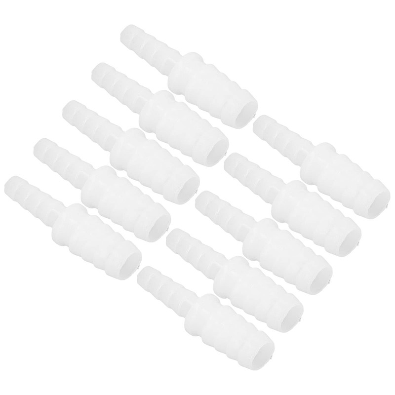 10Pcs Plastic Tube Connectors, 0.24-0.35'' PP Pipe Reducer Joint Straight