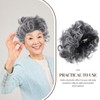 Kisangel Fluffy Grey Wig Old Lady Wig Costume Women Curly