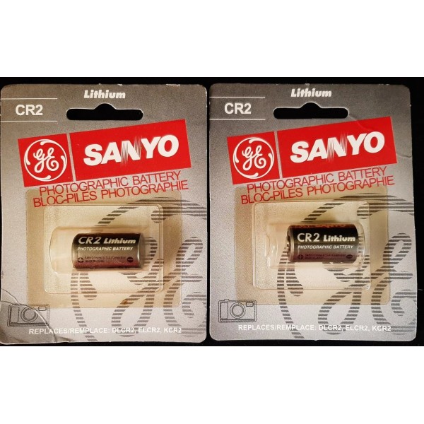 SANYO Lot of 2: NOS GE SANYO CR2 Photographic Lithium